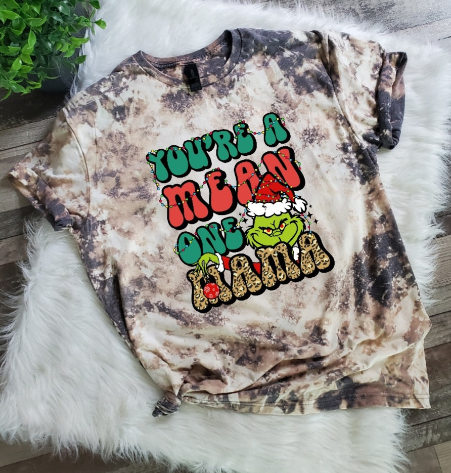 Grinch One Mean Mama Bleached Tee