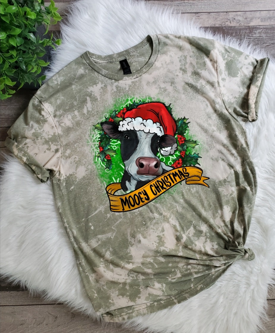 Mooey Christmas Bleached Tee