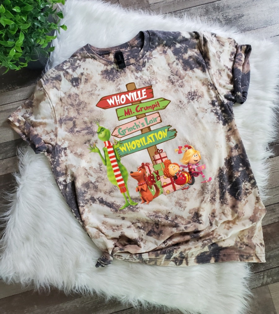 New Grinch Movie Christmas Bleached Tee