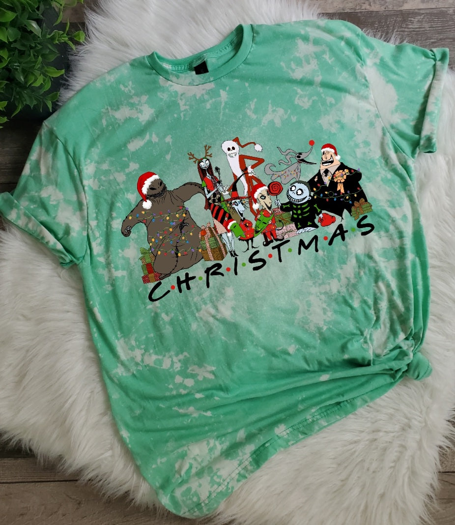Christmas Friends Bleached Tee