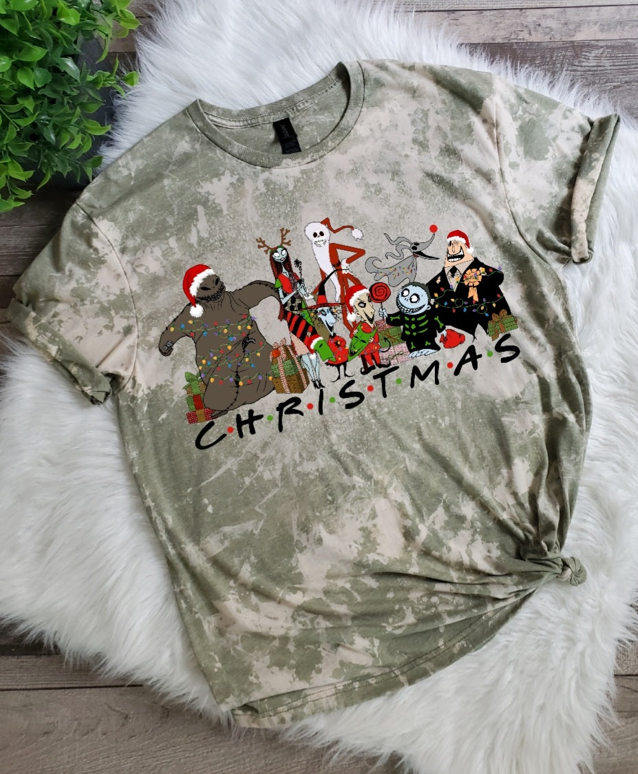 Christmas Friends Bleached Tee