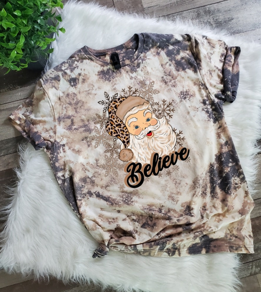 Santa Believe Bleached Tee