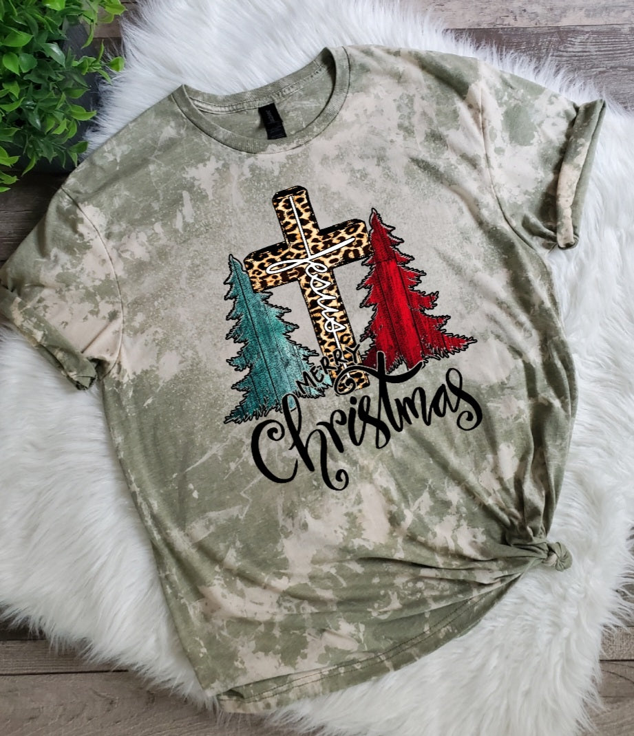 Merry Christmas Jesus Bleached Tee
