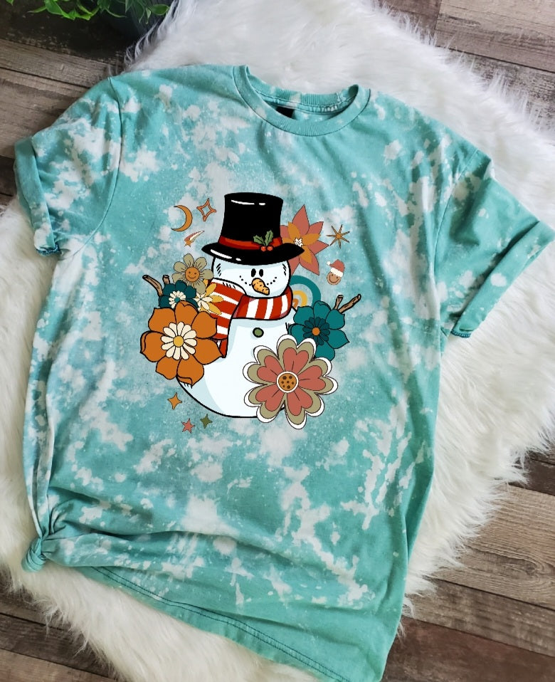 Retro Snowman Bleached Tee