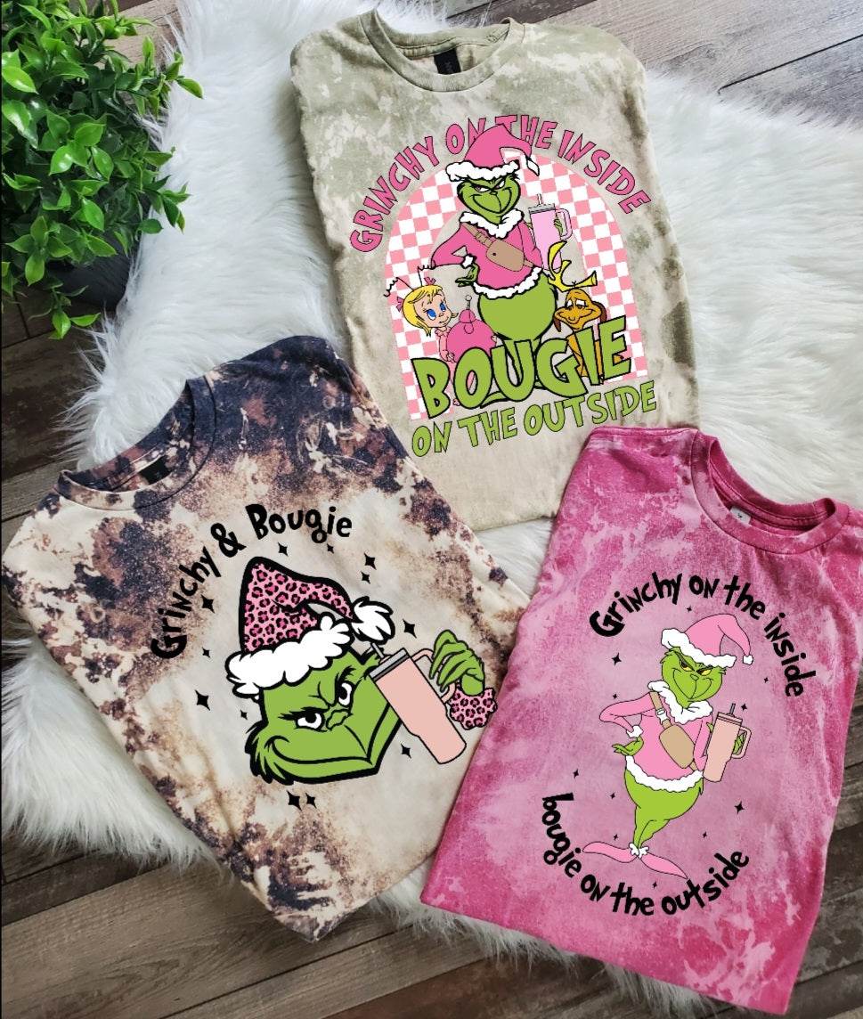 Grinch Bougie 3 Bleached Tee Bundle