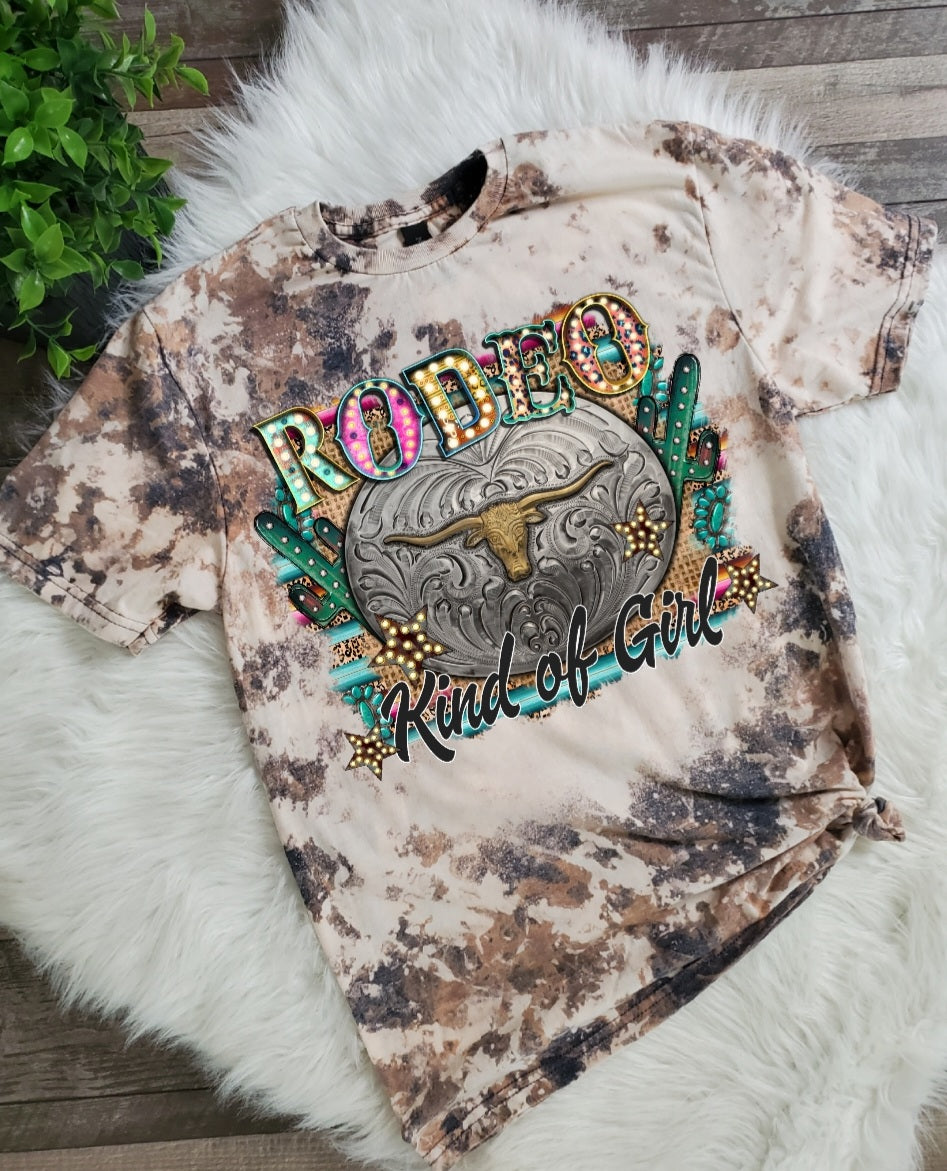 Rodeo Kind Of Girl Cowhide Bleached tee
