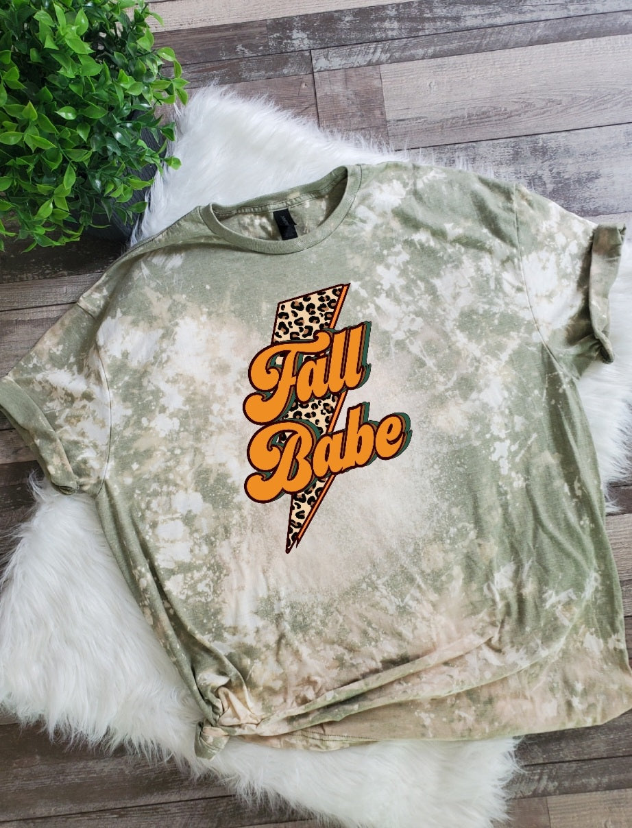 Fall Babe Leopard Bleached Tee