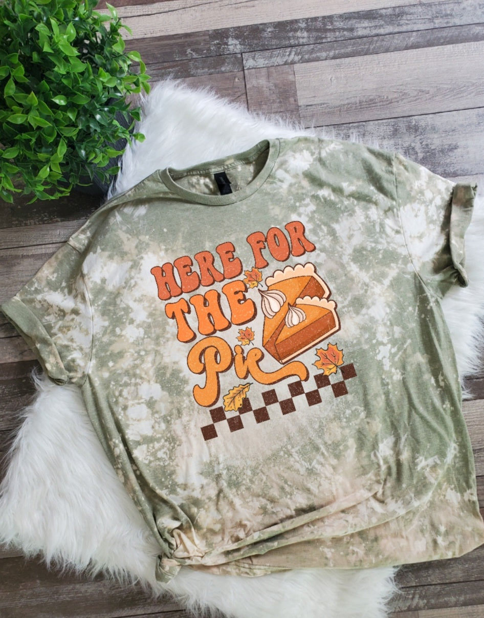 Here For the Pie Retro Bleached Tee