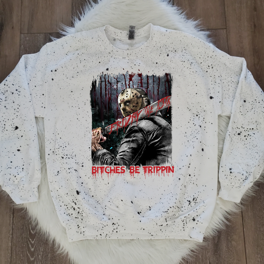 Halloween White Splattered Sweatshirt