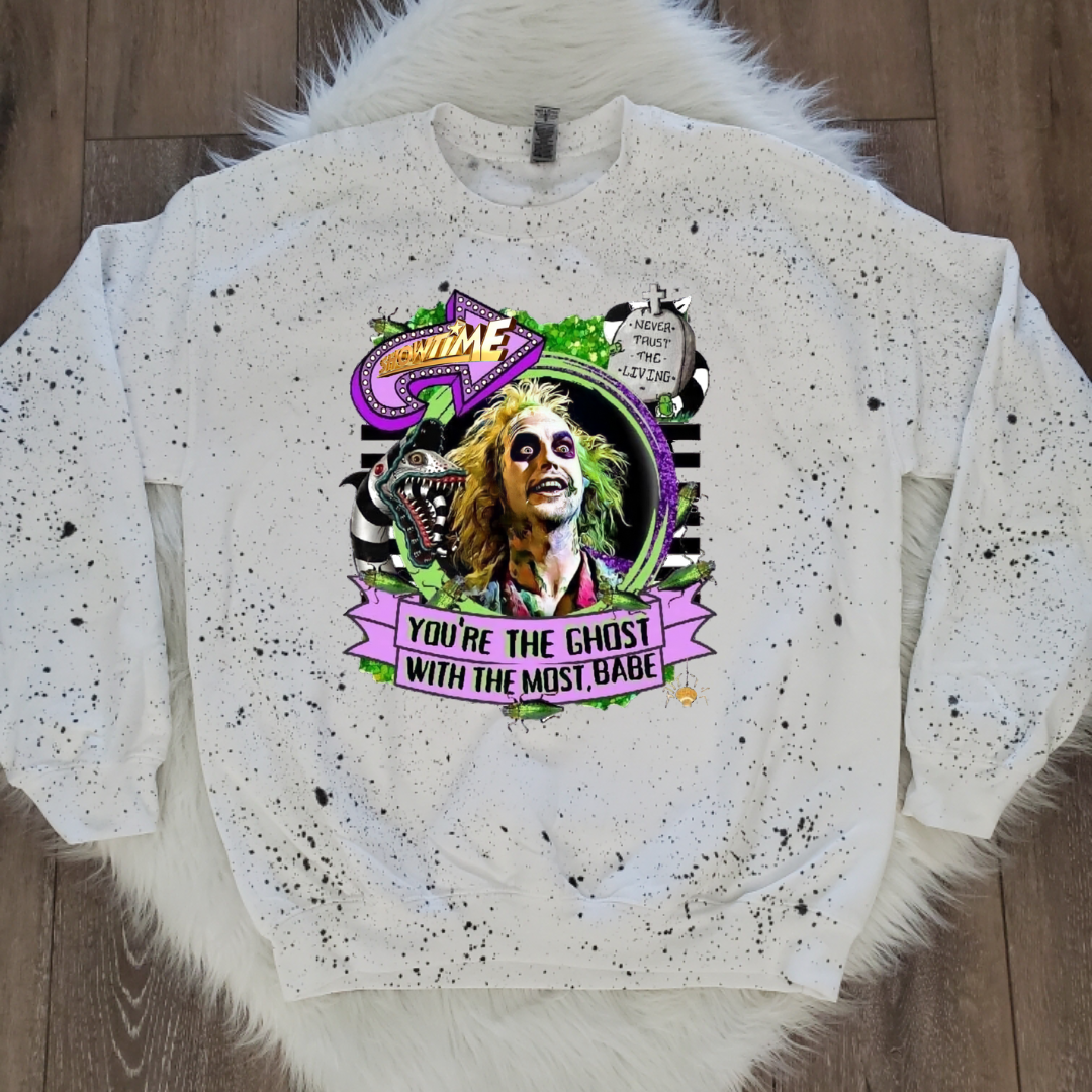 Halloween White Splattered Sweatshirt