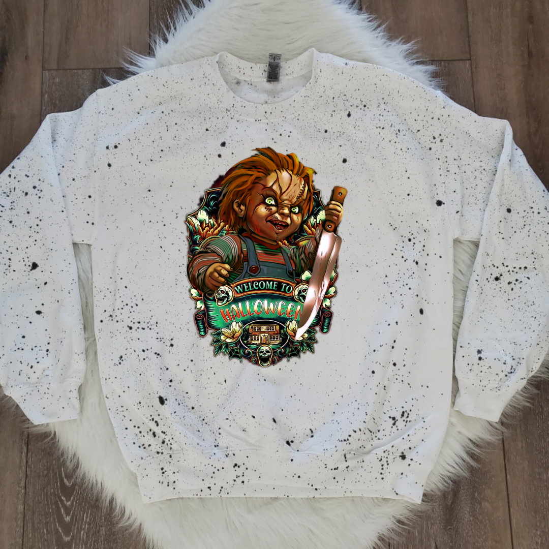 Halloween White Splattered Sweatshirt