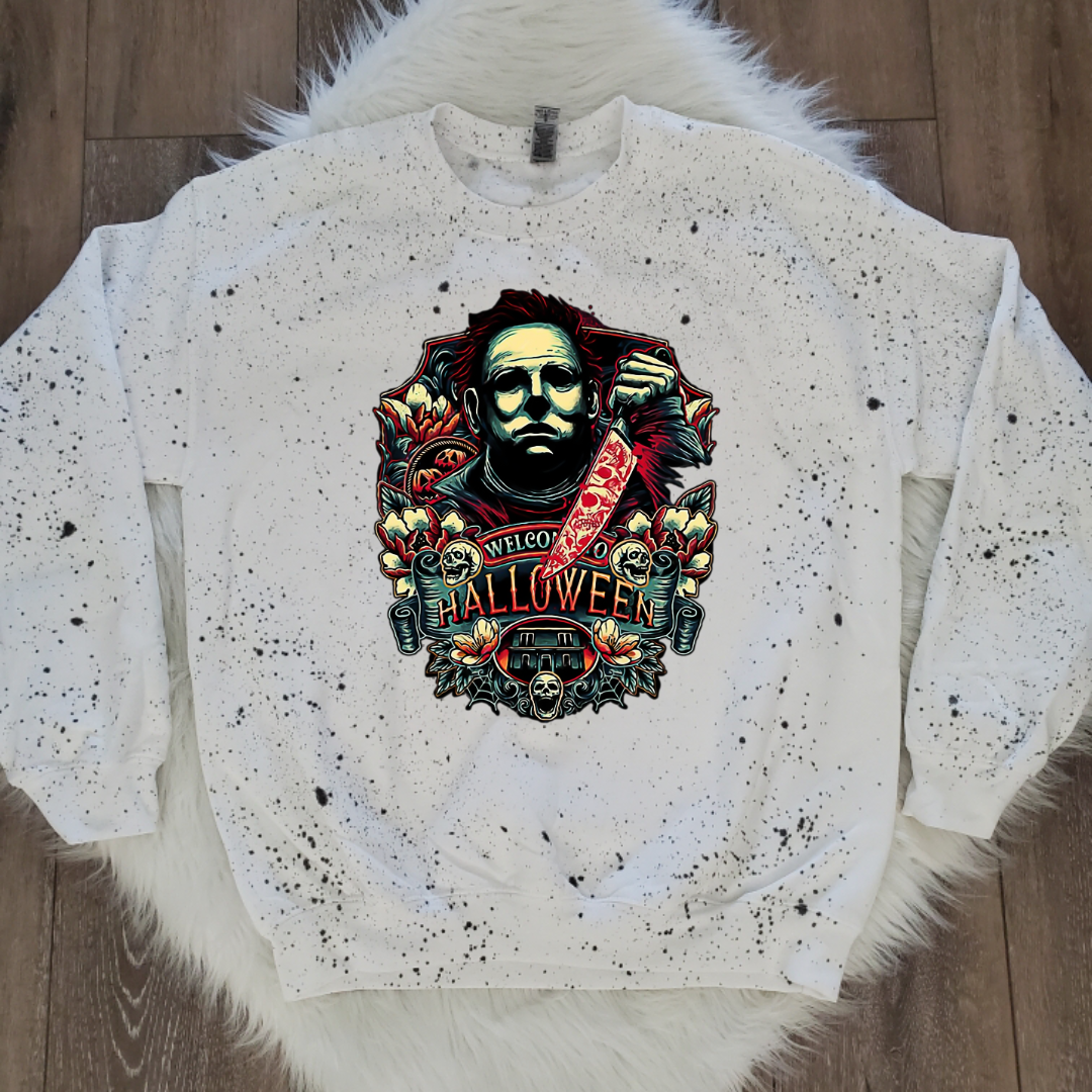 Halloween White Splattered Sweatshirt