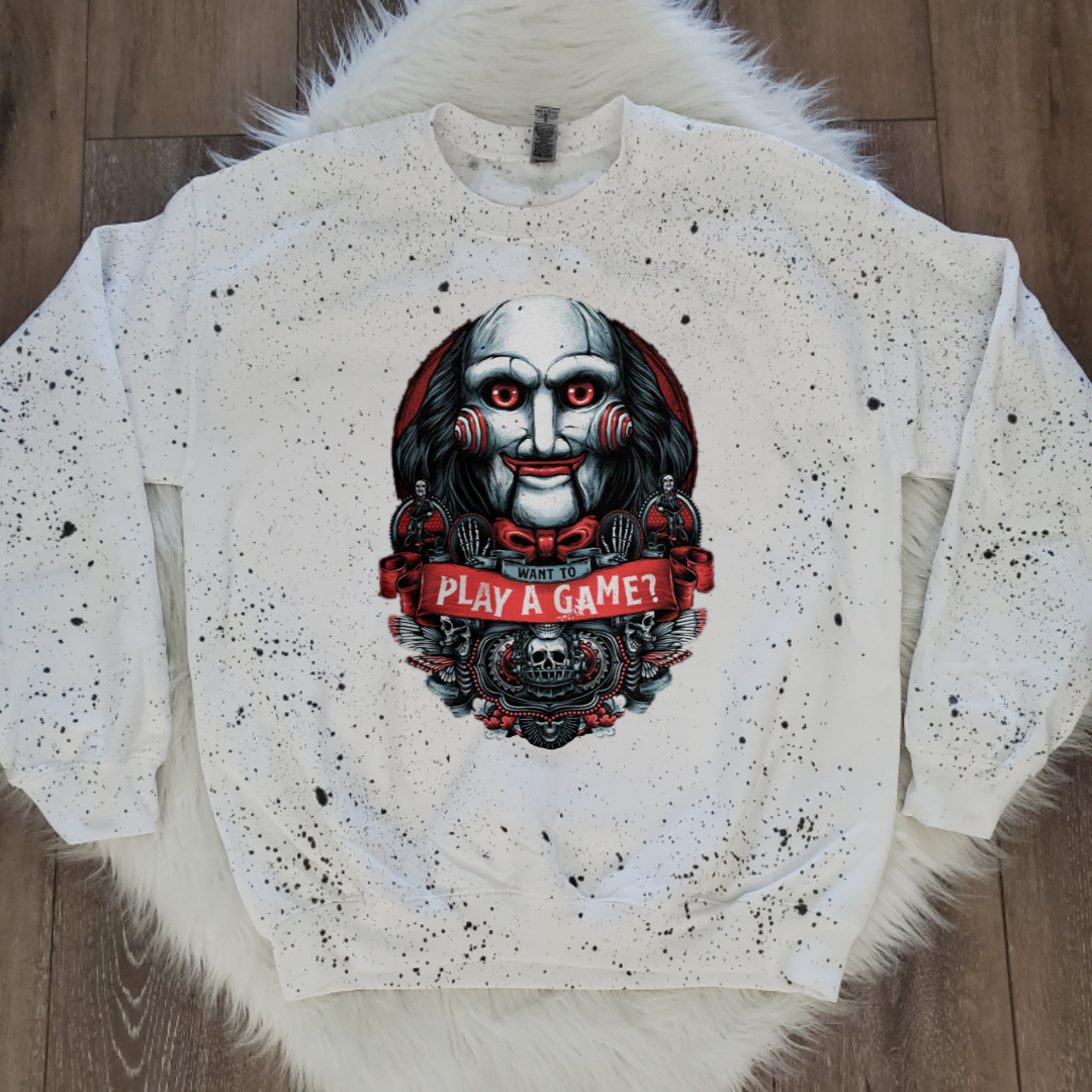 Halloween White Splattered Sweatshirt