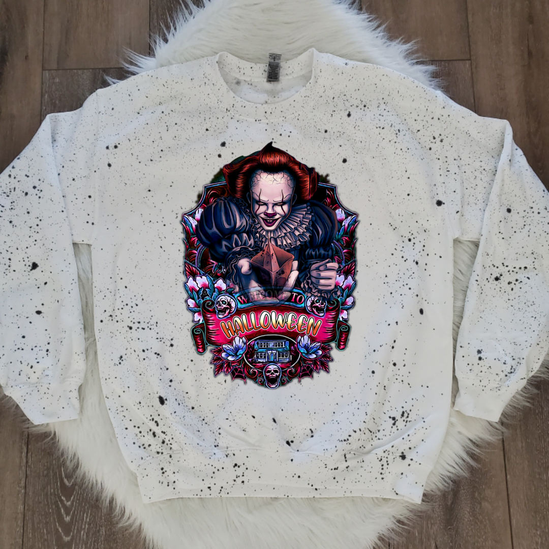 Halloween White Splattered Sweatshirt