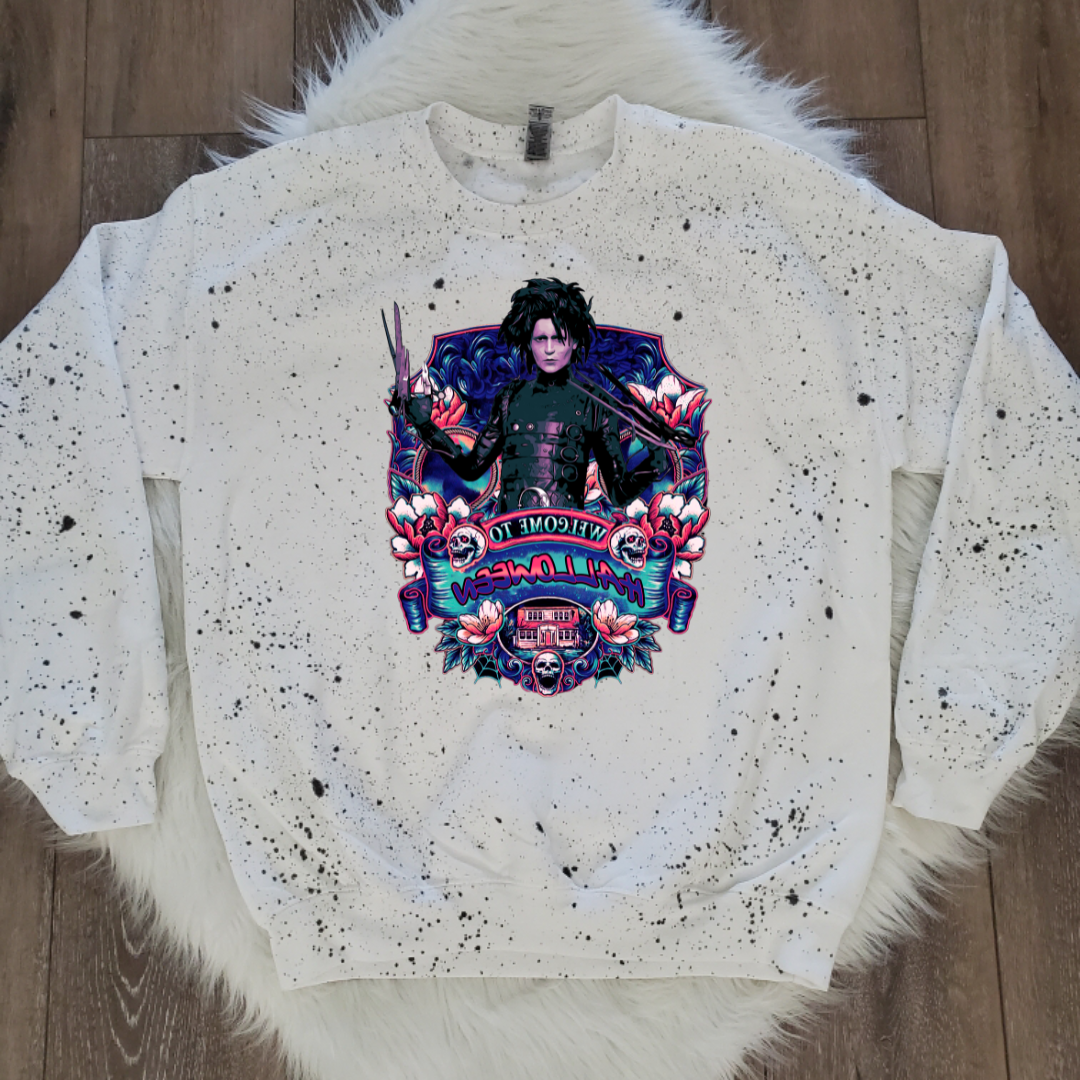 Halloween White Splattered Sweatshirt