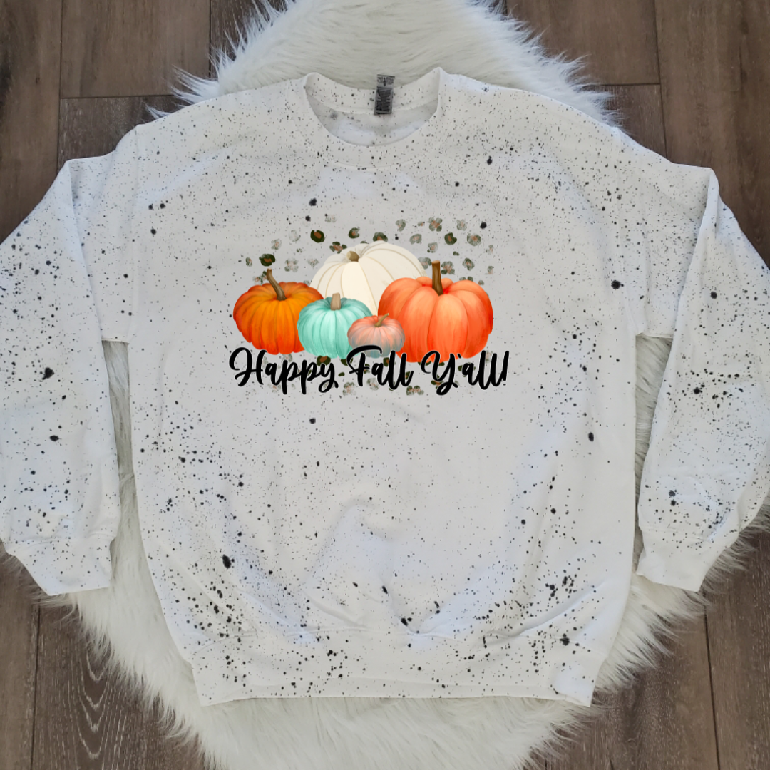 Fall White Splattered Sweatshirt