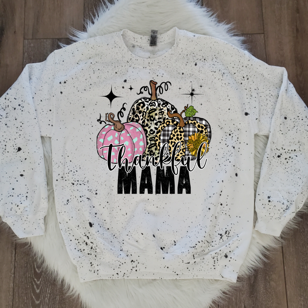 Fall Mama White splattered Sweatshirt
