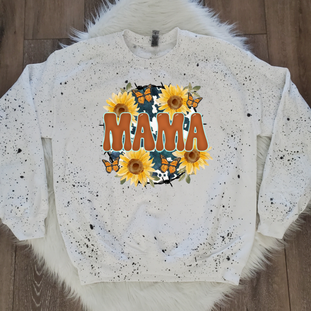 Fall Mama White splattered Sweatshirt
