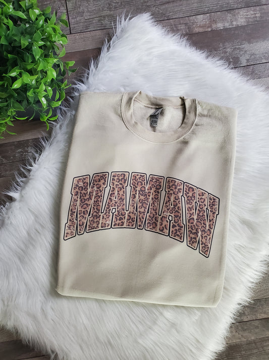 Mamaw Leopard Sand Sweatshirt
