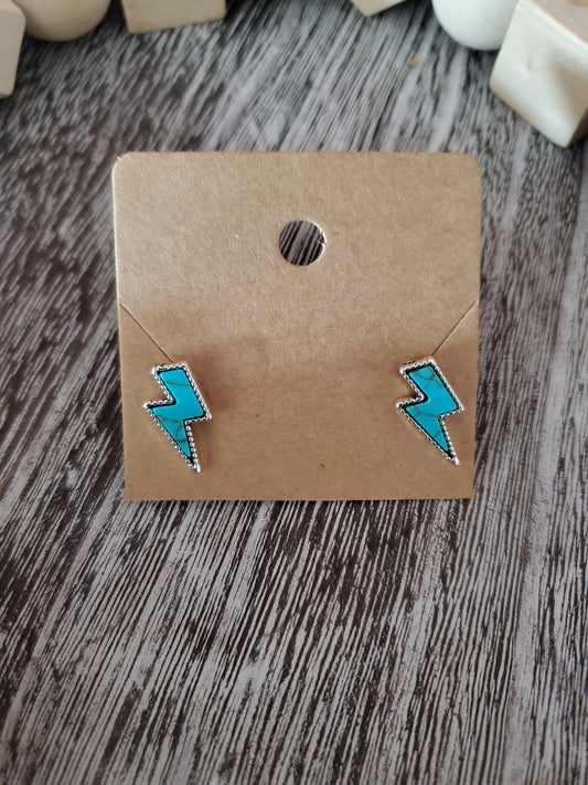 Turquoise Lighting Bolt Earrings