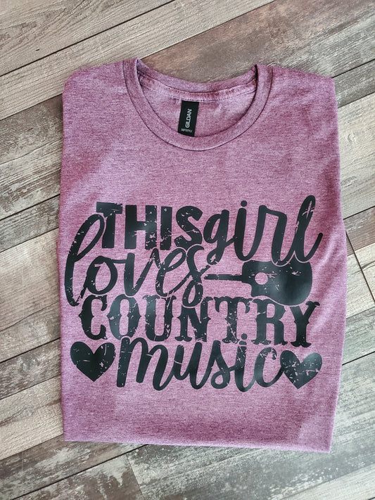 This Girl Loves Country Music Screen Print Tee