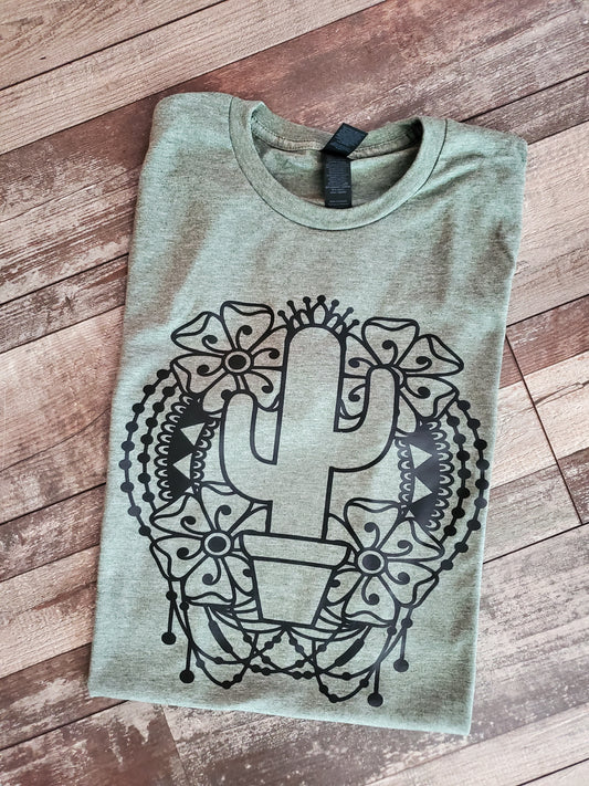 Western Cactus Screen Print Tee