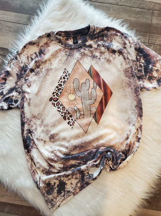 Western Cactus Bleached Tee