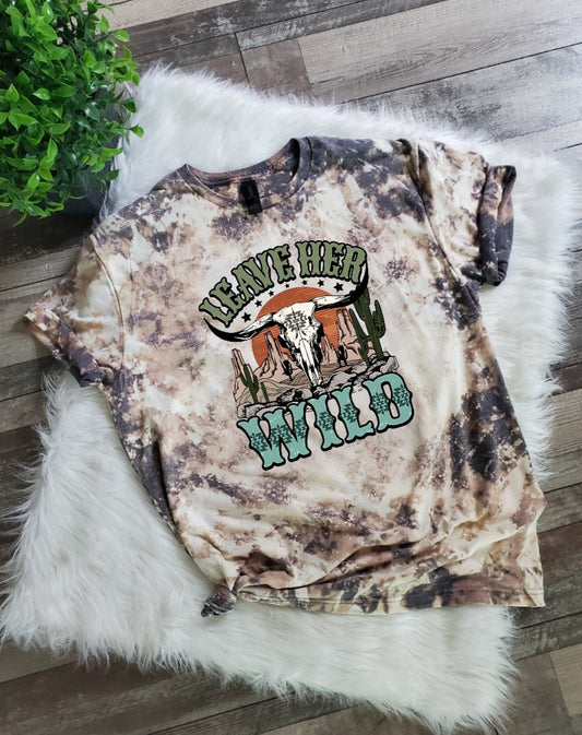 Leave Her Wild Western Bleached Tee