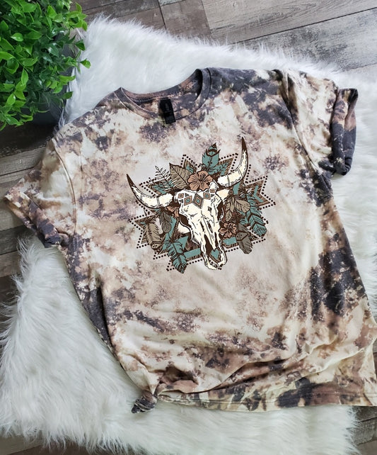 Western Skull Bleached Tee