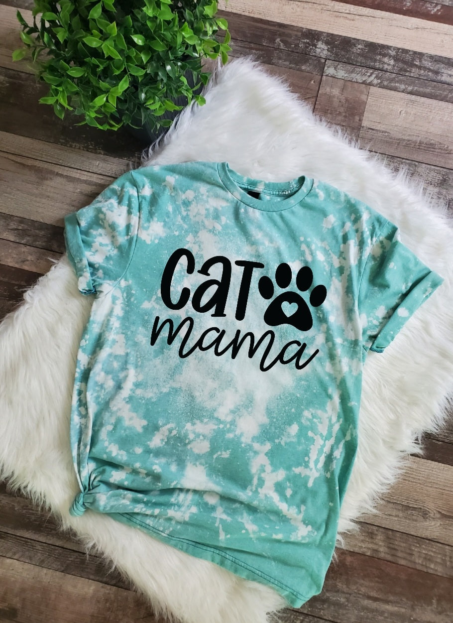 Cat Mama Bleached tee