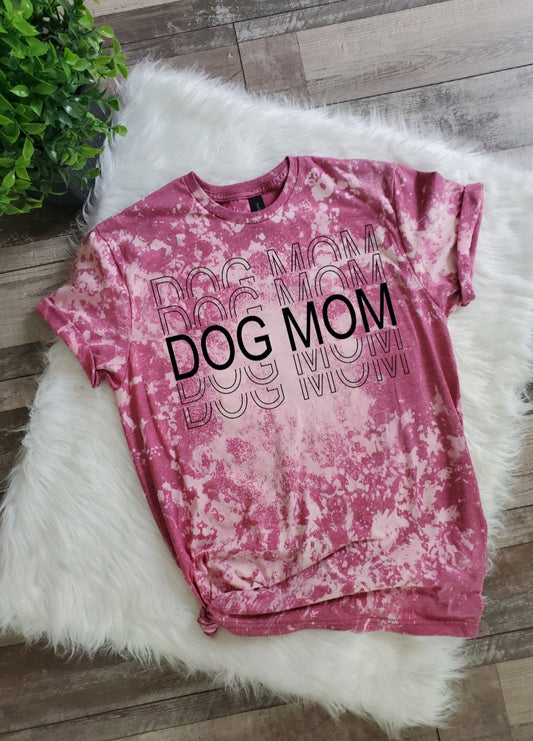 Dog Mom Bleached tee