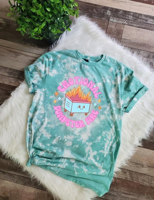 Emotional Dumpster Fire Bleached Tee