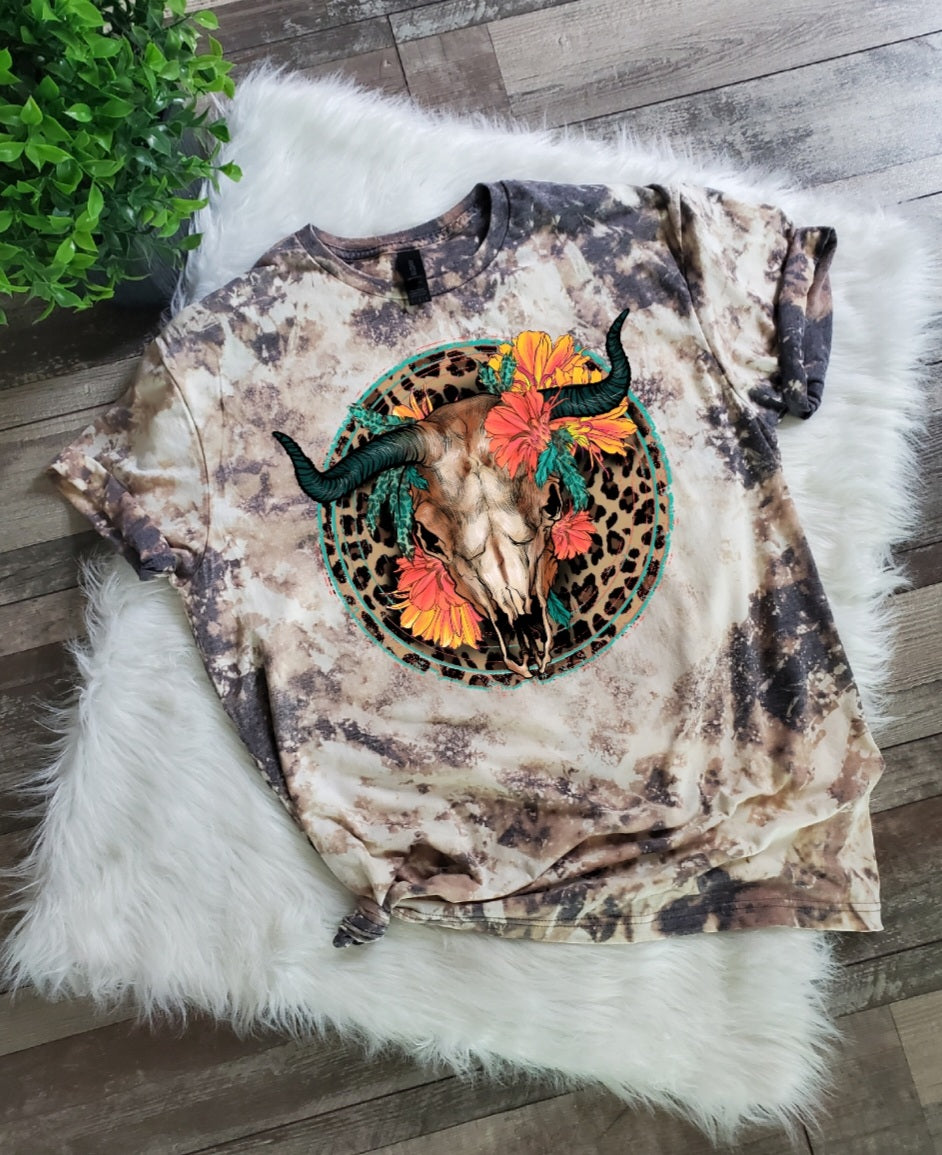 Western Leopard Bleached Tee