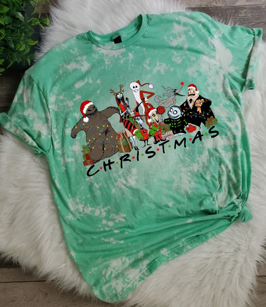 Christmas  Friends Bleached Tee