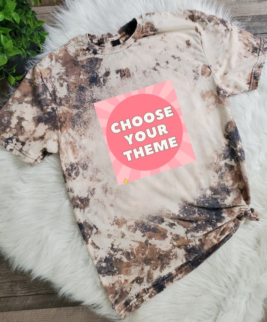 Choose Your Theme Cowhide Bleached Tee