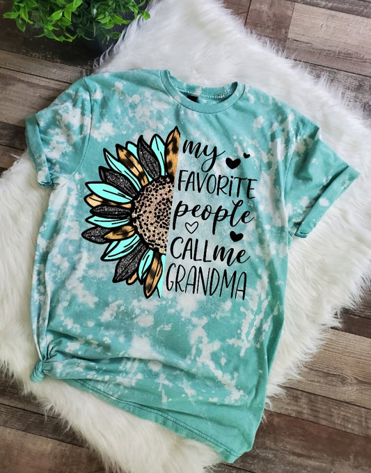 Grandma Flower Bleached Tee