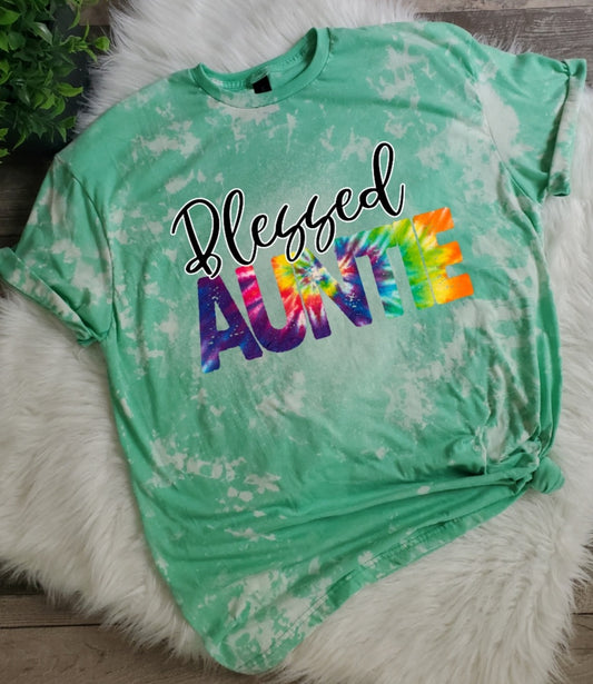 Blessed Auntie Bleached Tee