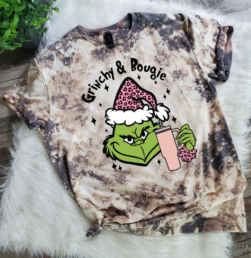 Grinchy and Bougie Bleached Tee