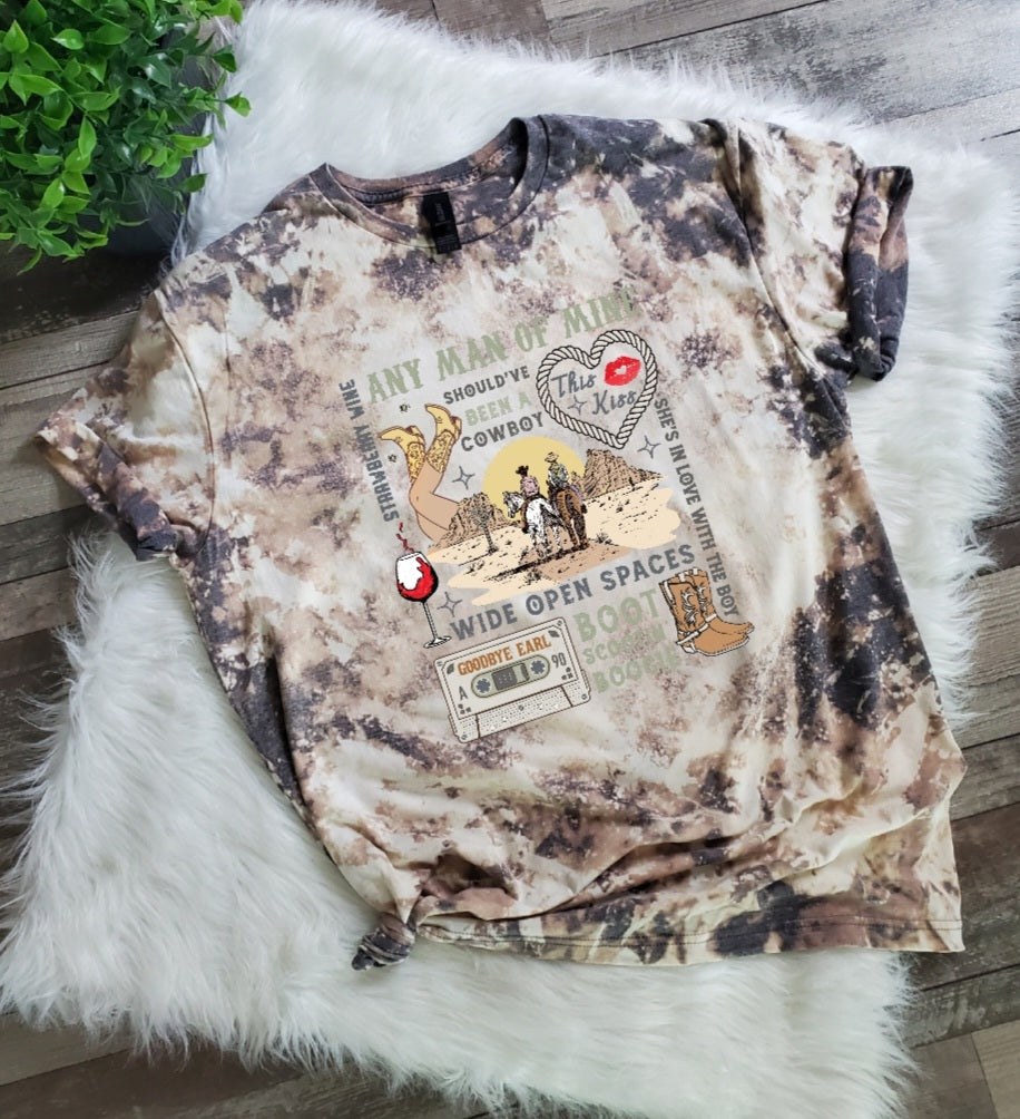 90's Country Music Bleached tee
