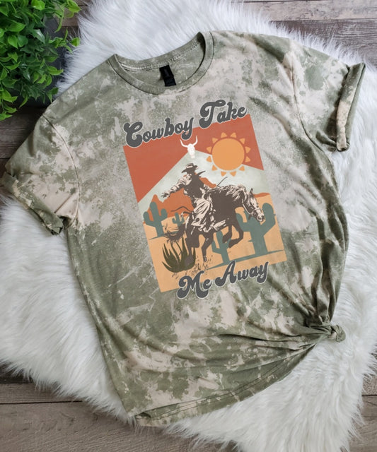 Cowboy Take Me Away  Bleached Tee