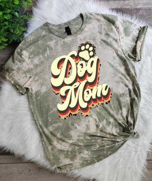 Dog Mom Bleached tee