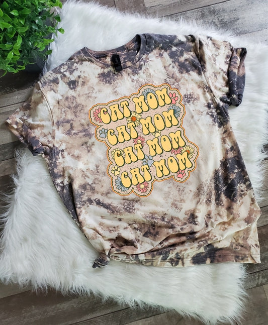 Cat Mama  Bleached tee