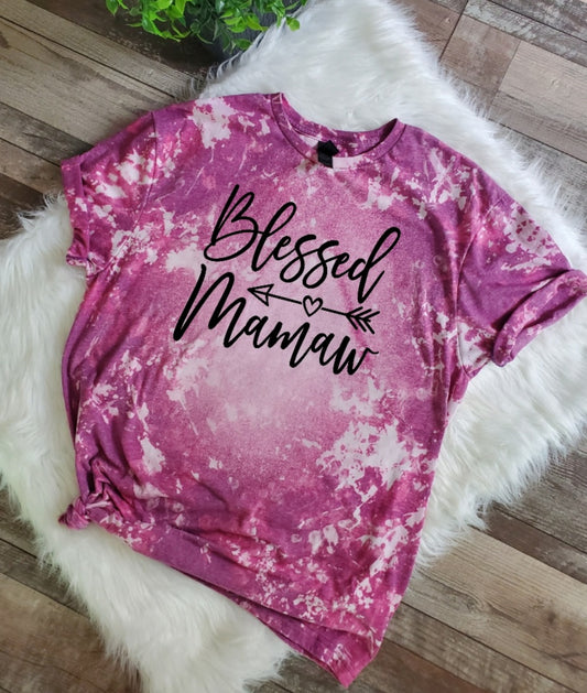 Blessed Mamaw Bleached Tee