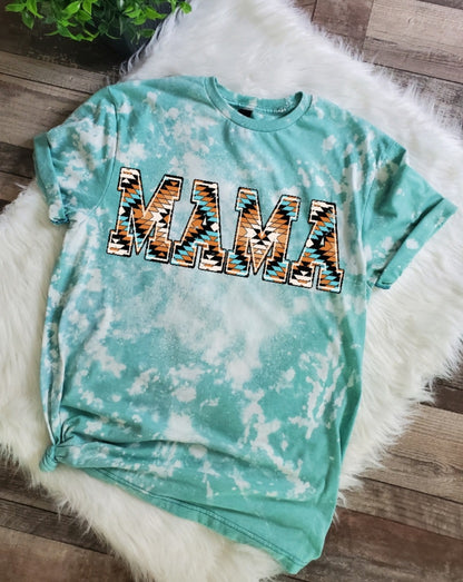 Mama Aztec Bleached Tee