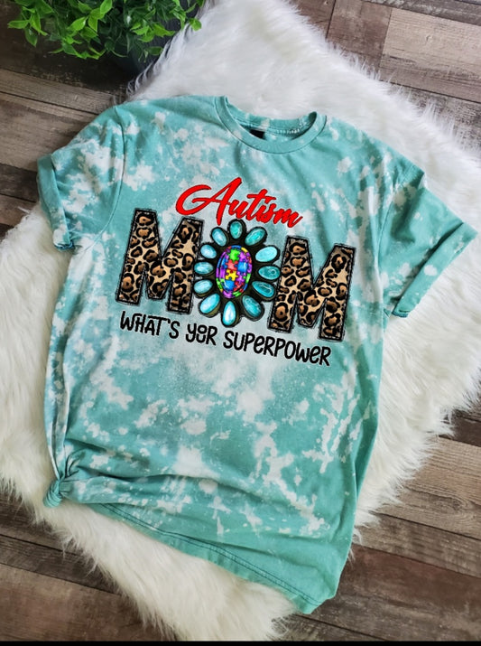 Autism Mom Bleached Tee