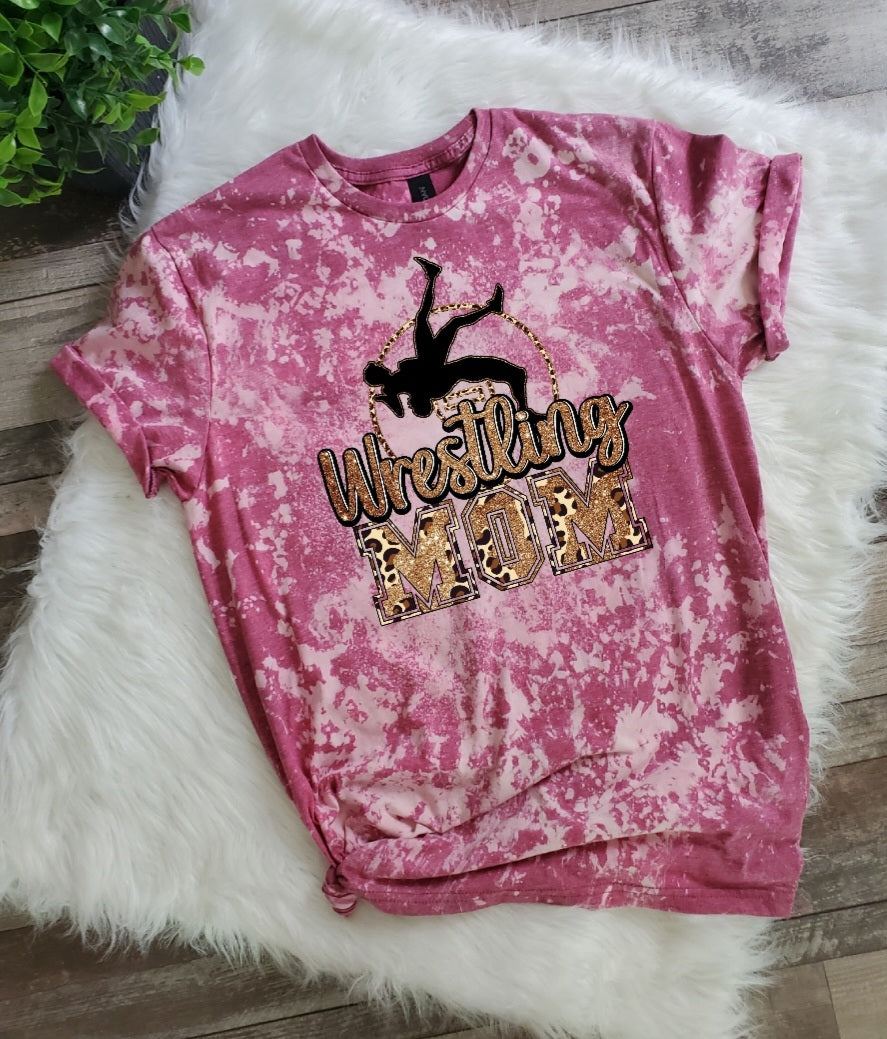 Wrestling Mom Bleached Tee