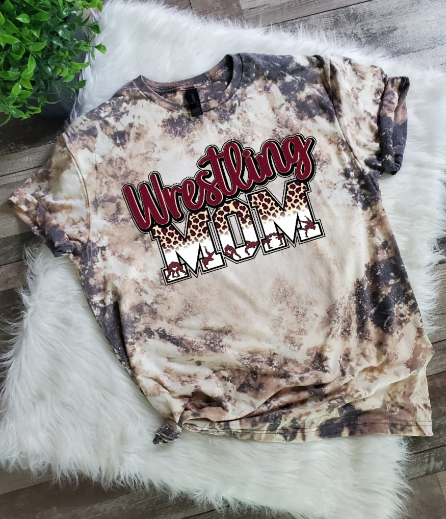 Wrestling Mom Bleached Tee