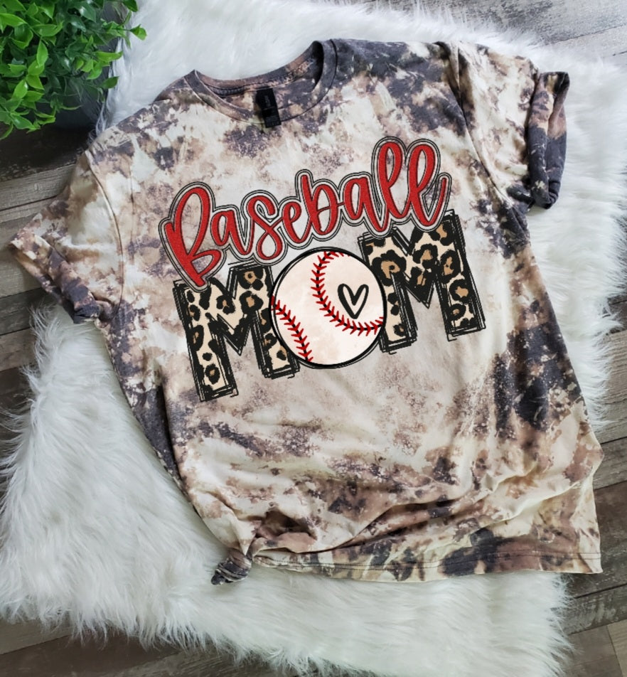 Baseball Mom Bleached Tee
