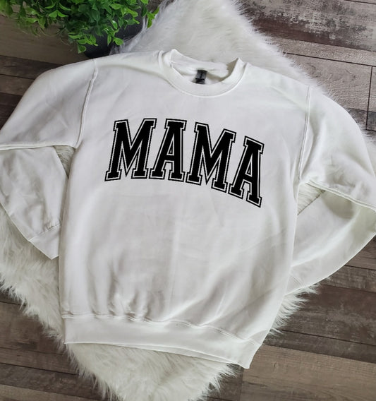 Mama Varsity White Sweatshirt