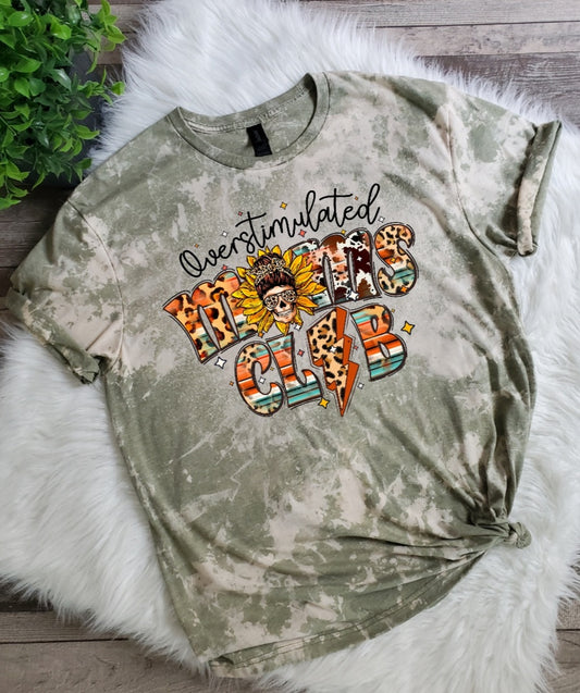Overstimulated Moms Club Bleached Tee